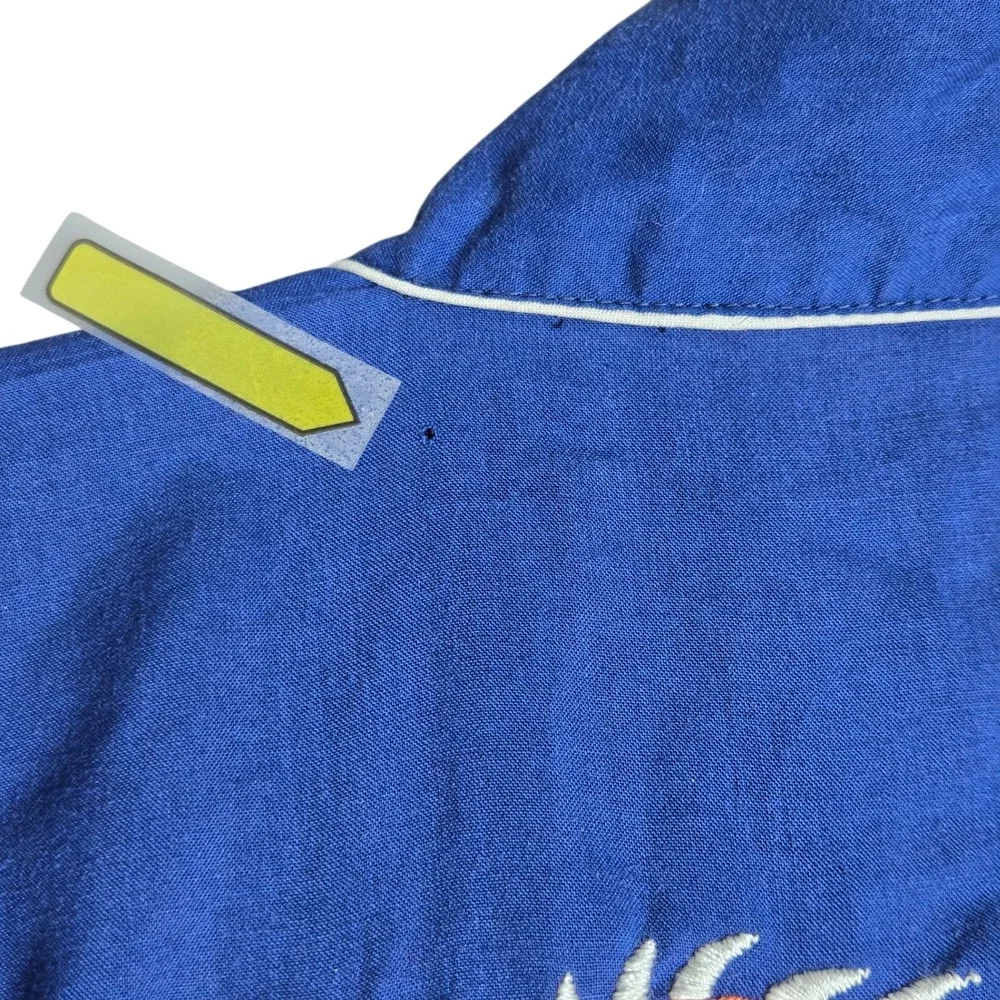 Vintage Health Shanghai China Embroidered Dragon Kimono Robe Blue Youth Size 8